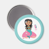 Aimant Afro-Américaine fille sirène étoile (Recto/Verso)