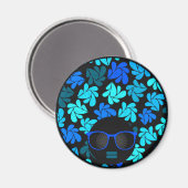 Aimant Afro Diva Bleu (Recto/Verso)