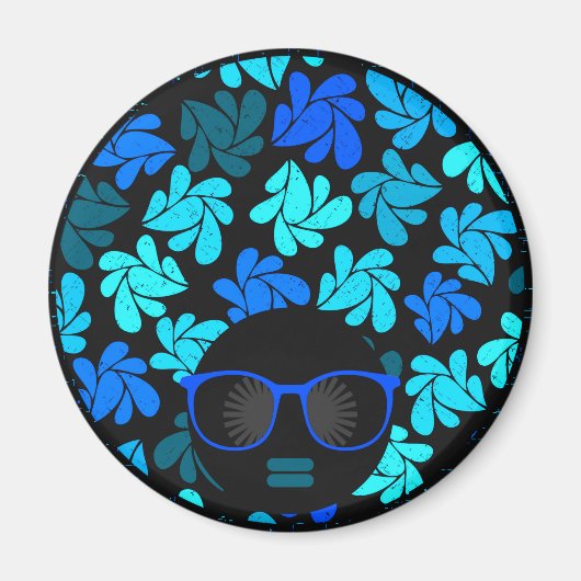 Aimant Afro Diva Bleu (Devant)