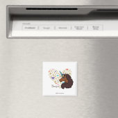 Aimant Afro Unicorn | Design cardiaque unique (In Situ (Lave-vaisselle))
