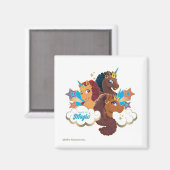 Aimant Afro Unicorn "Fabriqué en magie" Trio Design (Recto/Verso)