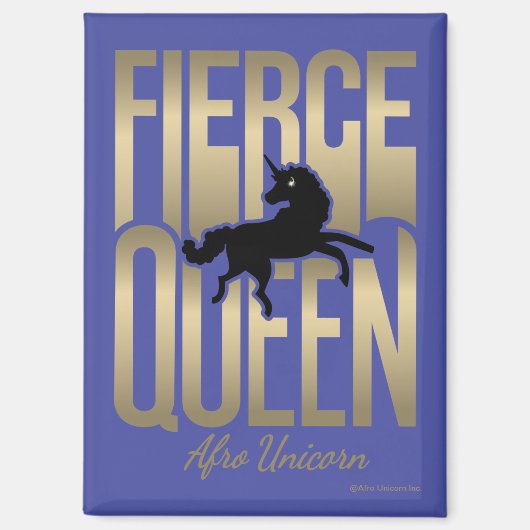 Aimant Afro Unicorn Fierce Queen (Recto)