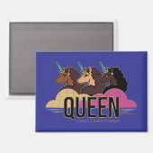 Aimant Afro Unicorn Queen Trio Design (Recto/Verso)