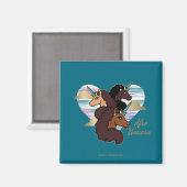 Aimant Afro Unicorn Trio Coeur Design (Recto/Verso)