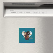 Aimant Afro Unicorn Trio Coeur Design (In Situ (Lave-vaisselle))