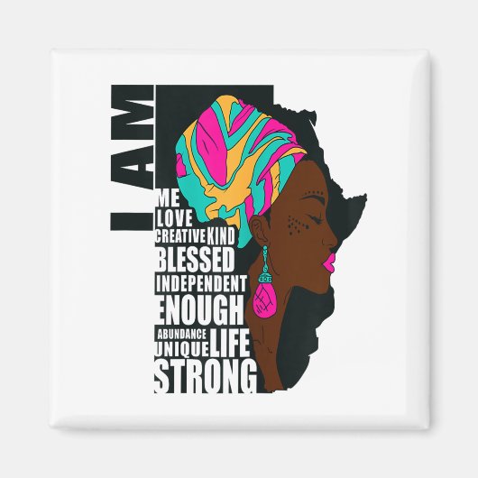 Aimant Afro You Are Enough I Am Insrational Sayings Motiv (Devant)