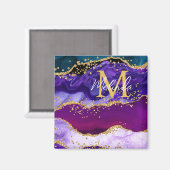 Aimant Agate de Parties scintillant de Peacock violet et  (Recto/Verso)