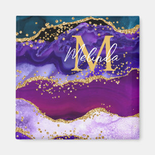 Aimant Agate de Parties scintillant de Peacock violet et