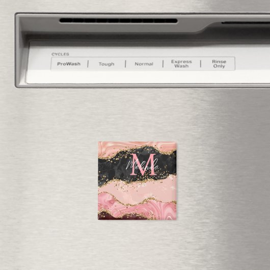 Aimant Agate de séquences noir et rose (In Situ (Lave-vaisselle))