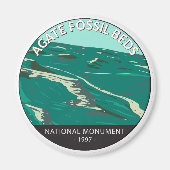 Aimant Agate Fossil Beds National Monument Nebraska Retro (Devant)