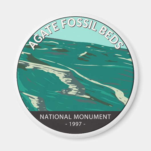 Aimant Agate Fossil Beds National Monument Nebraska Retro (Devant)