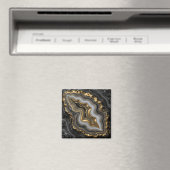 Aimant Agate Géode Marbre Luxe Or Noir (In Situ (Lave-vaisselle))