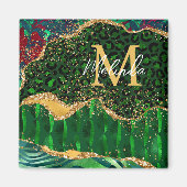 Aimant Agate Poster de animal Safari vert (Devant)