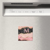 Aimant Agate Sequins Noir et Rose (In Situ (Lave-vaisselle))