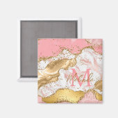 Aimant Agate sequins or et rose (Recto/Verso)