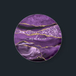 Aimant Agate Violet violet or Parties scintillant Géode N<br><div class="desc">Agate Violet violet Parties scintillant or Geode Nom personnalisé Marbre étincelant Anniversaire - Anniversaire ou Mariage Cadeau / Fournisseur - Ajouter votre nom - Texte ou Supprimer - Faire votre cadeau spécial - Redimensionner et déplacer ou ajouter du texte / des éléments avec outil de personnalisation. Conception par MIGNED. S'il...</div>