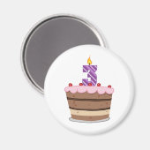 Aimant Âge 3 sur le gâteau d'anniversaire (Recto/Verso)