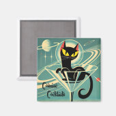 Aimant Âge atomique Futuriste de l'espace Noir Cat Martin (Recto/Verso)