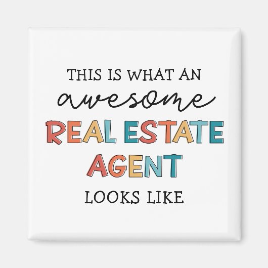 Aimant Agent Immobilier Drôle Awesome Realtor Cadeaux (Devant)