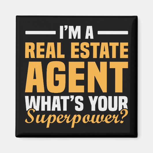 Aimant Agent immobilier minimaliste drôle Superpouvoir (Devant)