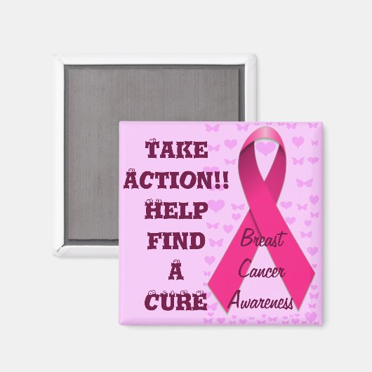 Aimant Agissez, Sensibilisation au cancer du sein_ (Recto/Verso)