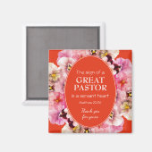 Aimant AGRÉMENT PASTEUR SERVANT Orange Floral (Recto/Verso)