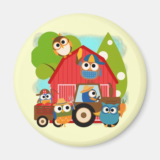 Aimant Agriculteurs de hibou (Devant)