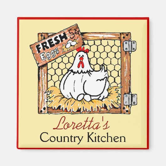 Aimant Agritourisme Hen Country Cuisine personnalisée (Devant)