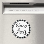 Aimant Agritourisme Plaid Noir Blanc Nettoyer Lave-vaisse (In Situ (Lave-vaisselle))
