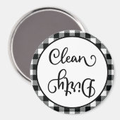 Aimant Agritourisme Plaid Noir Blanc Nettoyer Lave-vaisse (Recto/Verso)