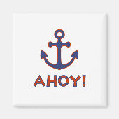 Aimant AHOY ! Bouée + Design Ancre Rouge+Bleu (Devant)