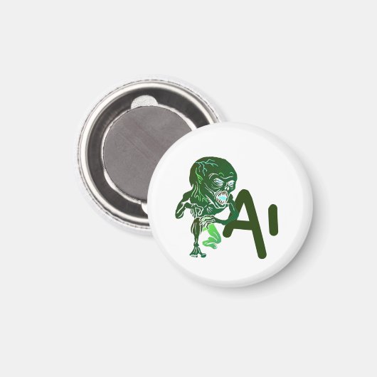 Aimant AI Intelligence Artificielle c'est ici la technolo (Recto/Verso)