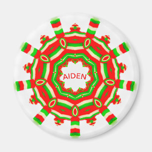 Aimant AIDEN ~ Roue de Noël personnalisée Fractale ~