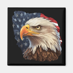 Aimant Aigle à drapeau américain