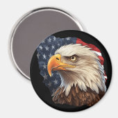 Aimant Aigle à drapeau américain (Recto/Verso)