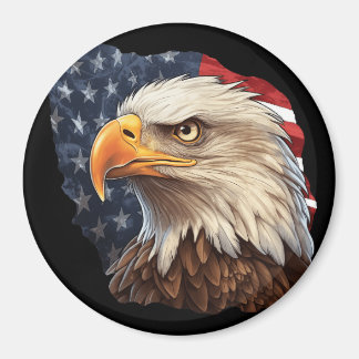 Aimant Aigle à drapeau américain
