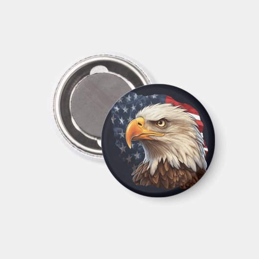 Aimant Aigle à drapeau américain (Recto/Verso)