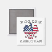 Aimant Aigle à drapeau américain polonais (Recto/Verso)