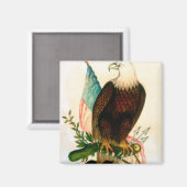 Aimant Aigle à tête blanche avec drapeau (Recto/Verso)