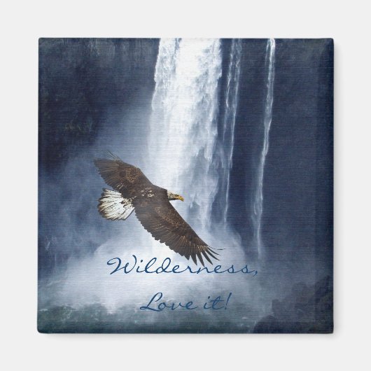 Aimant Aigle à tête blanche et cascade Faune et Nature Ma (Devant)