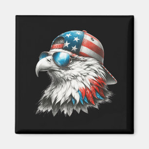Aimant Aigle américain chauve drôle et cool pour le jour