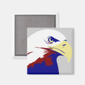 Aimant Aigle américain rouge, blanc et bleu (Recto/Verso)