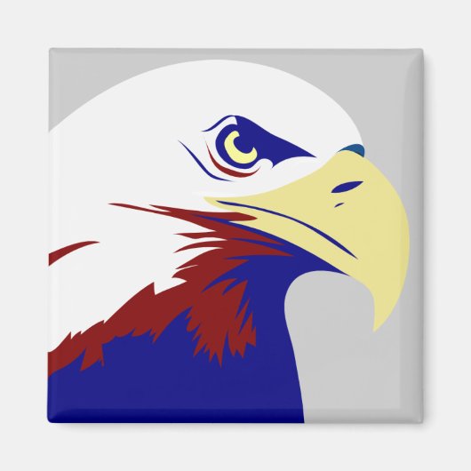 Aimant Aigle américain rouge, blanc et bleu (Devant)