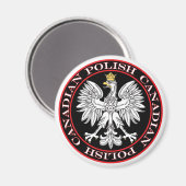 Aimant Aigle canadienne polonaise ronde (Recto/Verso)
