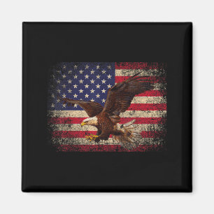 Aimant Aigle chauve 4 juillet Cadeau de Noël Drapeau amér