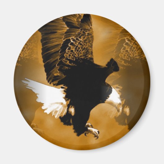 Aimant Aigle d'Amérique Bald en vol (Devant)