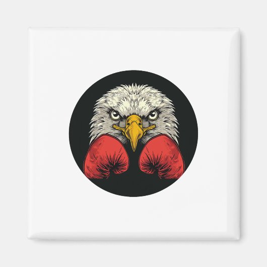 Aimant Aigle Dans Les Gants De Boxe Pour Une Déclaration  (Devant)