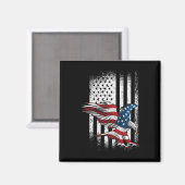 Aimant Aigle du drapeau américain 4 juillet fête de l'ind (Recto/Verso)