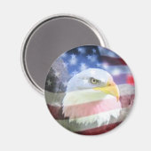 Aimant Aigle et drapeau des États-Unis (Recto/Verso)