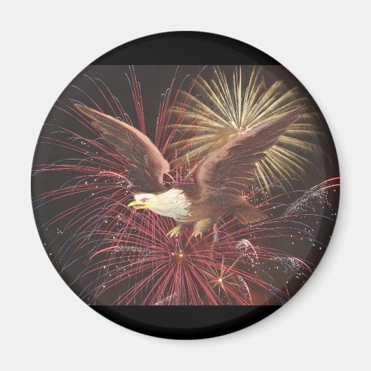 Aimant Aigle et feux d'artifice (Devant)